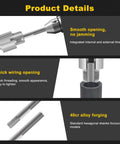 Kick Butt On Your Plumbing Projects With This Awesome 2 Piece Pipe Threading Tool Set Featuring Integrated Internal And External Threads For 1/2 Inch And 3/4 Inch Pipes Perfectly Compatible With Electric Drills For Quick And Easy Diy Home Repair Or - Close-up of smooth opening with integrated threads.