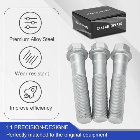 Front Wheel Hub Bearing And Mounting Bolt Kit For GM Rides And SUVs Including Silverado 1500 2500 3500 Astro Avalanche Suburban Express Tahoe Escalade Yukon Sierra 15719028 with premium alloy steel bolts shown.
