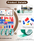 Open box with assorted silicone plugs and green PET tape from All In One 105Pcs Powder Coating Plug Kit with Heat Resistant Silicone Rubber.