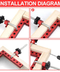 Installation diagram of 8 Pack Shop Tough Corner Clamps For Woodworking showing precise joint alignment steps.