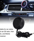 Tough 1W Car Radio External Speaker With 3.5mm Plug, installed on car dashboard, heavy duty ABS shell for crisp audio output on road