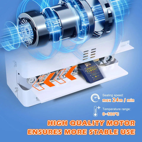 Automatic Continuous Bag Sealing Machine With Digital Temperature Control And Adjustable Speed Desktop Heat Sealer