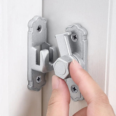 Kickass 90 And 180 Degree Barn Door Latch Built From Solid Silver Aluminum Alloy To Fasten Sheds Gates Windows And Cabinets While Saving Space And Keeping Your Setup Locked Tight Without Any Headaches Or Extra Effort, silver finish