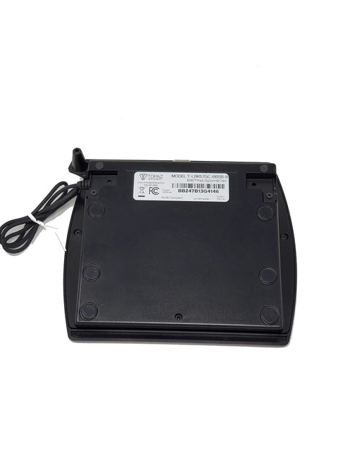 Built Tough 5.7 Inch Biometric Electronic Signature Capture Pad With Color Screen And Virtual Serial Via Usb, black back view with cable