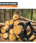 6000 Lbs Pallet Puller Clamp with 0 to 7.87 Inch Jaw Opening on tree logs for lifting and pulling