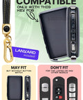 Mazda Key Fob Cover And Leather Keychain TPU Keyfob Case, compatible with select fob models, includes lanyard and button guide, front view