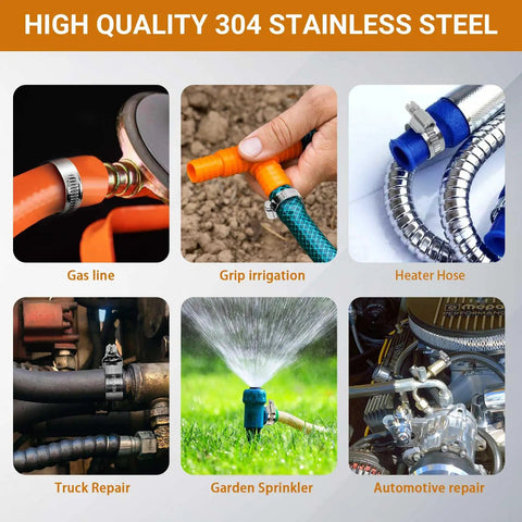 Heavy Duty Stainless Steel Hose Clamps 14 Pack Adjustable Worm Gear Drive For Fuel Injection Lines And Radiator Hoses Size Five Eighths To One Inch Built Tough With Killer Grip And Zero Rust Promise For Every Badass Diy Mechanic Nationwide