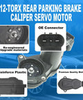 Heavy Duty Parking Brake Actuator Motor For Bmw 5 Series X3 Z4 And Range Rover Sport detailed view of caliper servo motor with connectors.