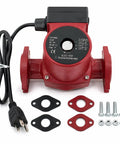 Slick Three Speed Hot Water Recirculating Pump 1 12 HP with stainless steel housing, mounting hardware, and wiring, ideal for home plumbing.