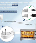 Ultra Flexible 1875W Extension Cord With Flat Plug 15A 14AWG Heavy Duty 1 Foot Grounded Cable in use with oven
