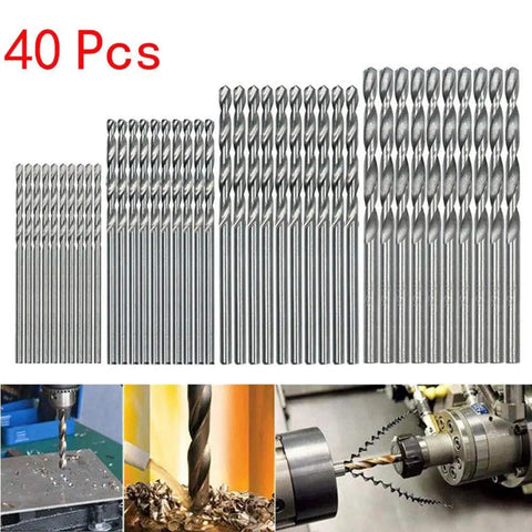 Mini HSS Drill Bits Set 0.5mm To 2.0mm Straight Shank For PCB, Thin Metal, And Plastic Drilling, 40 Pcs Micro Twist Drill Bit Kit