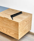 Heavy Duty Black Steel L Brackets For Floating Shelves on wooden cabinet, wall mounted support, hidden design for home
