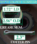 Trailer Axle Hub Wheel Grease Seal Kit With 4 Pack Cotter Pins For Dexter 010-019-00 10-19 Transcom 171255TB National 473336
