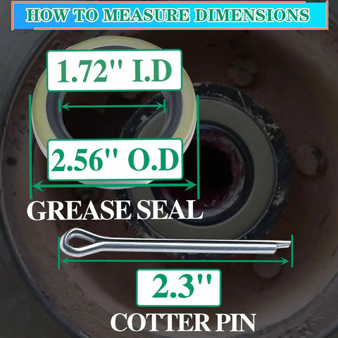 Trailer Axle Hub Wheel Grease Seal Kit With 4 Pack Cotter Pins For Dexter 010-019-00 10-19 Transcom 171255TB National 473336