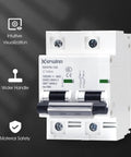 Two Pole 80 Amp AC Circuit Breaker For 120V Or 240V With DIN Rail Mount Built Tough Smart Solar Disconnect Switch Compatible