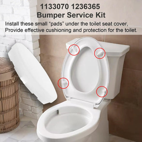 1133070 1236365 toilet seat with 8 Piece Toilet Seat Bumpers Replacement Compatible With Cachet Brevia Glissade and others