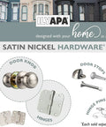 Passage Door Knob For Hall And Closet Doors In Satin Nickel Non Locking Interior Round Door Handle Colonial Finish No Fuss Install Universal Handing For Left Or Right Doors Durable Pack Of 10 shown with matching hardware accessories