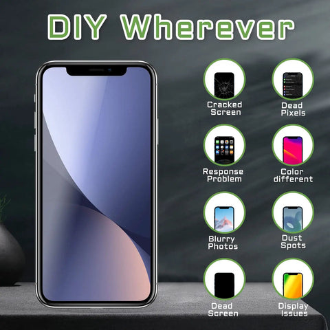 OLED Screen Replacement For iPhone XS Max 6.5 Inch Full Assembly With Front Speaker Proximity Sensor And 3D Touch Digitizer shown.