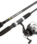 Close-up of Portable 65 Inch Fiberglass Spinning Rod And Size 20 Reel Combo Two Piece Medium Action Bass Fishing Pole For Lake Fishing