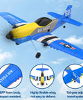 Foam RC Airplane For Beginners With 6 Axis Gyro Stabilizer And 2.4GHz Remote 3 Channel Control Dual Batteries Easy To Fly Toy