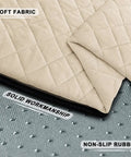 Universal Golf Cart Seat Covers With Thick Plush Cushion And Non Slip Backing Slick Khaki Look Designed For Ezgo Yamaha Club Car Two Seaters, soft fabric and non-slip rubber backing