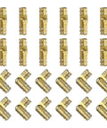 Slick Invisible Brass Barrel Hinges 24 Pack 5X17mm Concealed Woodcraft Hardware For Jewelry Boxes visible in gold brass finish.