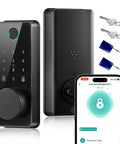 Keyless Entry Door Lock With App Control, Fingerprint Sensor And Electronic Keypad Deadbolt, Auto Lock And One Touch Lock, IP54 Waterproof