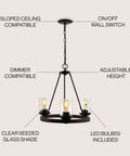 Oil Rubbed Bronze 20 Inch Three Light Rustic Farmhouse LED Chandelier With Wagon Wheel Design showcasing features and included items.