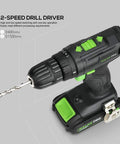 No Nonsense Two Speed Compact Drill Driver 20V Max With Three Eighths Inch Chuck, 19 Plus 1 Torque Settings, 1.3Ah Battery