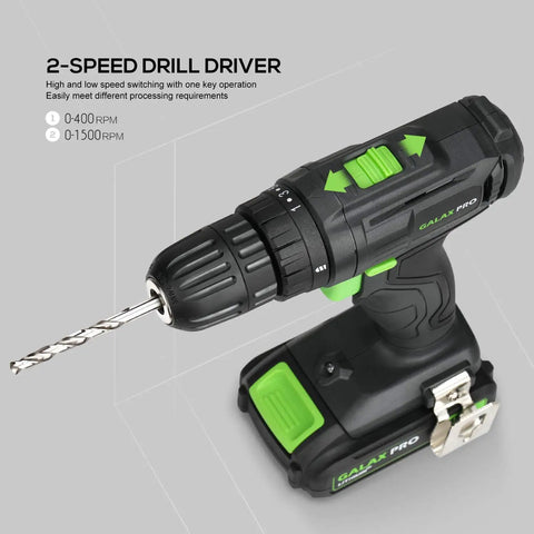 No Nonsense Two Speed Compact Drill Driver 20V Max With Three Eighths Inch Chuck, 19 Plus 1 Torque Settings, 1.3Ah Battery