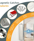 Image depicting features of 4 Pack Heavy Duty Magnetic Cabinet Door Catches With 90Lb Hold Stainless Steel Strong Magnetic Latch.