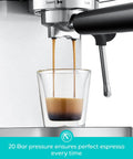 Essential Espresso Machine With 20 Bar Pressure, Stainless Steel Build, Milk Frother For Home Use brewing coffee shot