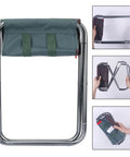 Portable Oxford Cloth Folding Stool Camping Chair With Sturdy Aluminum Frame folded and unfolded view.