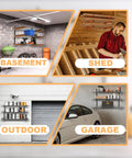 Beefy 9 Level Wall Mount Wood Storage Rack With 1080 Lbs Capacity, garage and shed shelving, folding orange brackets, 6-pack