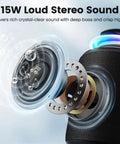 Exploded view of 15W Loud Stereo Sound speaker with Rugged Waterproof Bluetooth Speaker With Lights, IP67 Dustproof build.