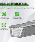 Heavy Duty Five Eighth Inch By One Hundred Twenty Three Inch Mower Deck Belt For Z246 Z Series And RZ Series Forty Six Inch Decks Built Tough For A Precise Fit And Real Durable Construction Compatible With A Range Of Models, showing cross-section with high-density polyester cord and natural rubber body.