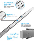 14 Inch Soft Close Drawer Slides Six Pairs Side Mount Rails Heavy Duty Full Extension Ball Bearing 100 Lb Capacity for Cabinets