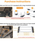 One Step Manual Foldable Step For Campers And Trailers, 1 Step Aluminum Alloy Retractable Stair With Thickened Steel Plate, Non Slip Surface, 440 Lbs Load Capacity, Black, Beefy Built For Campers And Travel Trailers. Installation guide with bracket and screw hole spacing