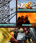High Voltage Insulation Suit 1kV To 35kV, 2 Pack Electrical Insulation Clothing Set, Insulating Workwear For Electricians, Head To Head electric workers in yellow PPE during circuit maintenance and high-voltage protection
