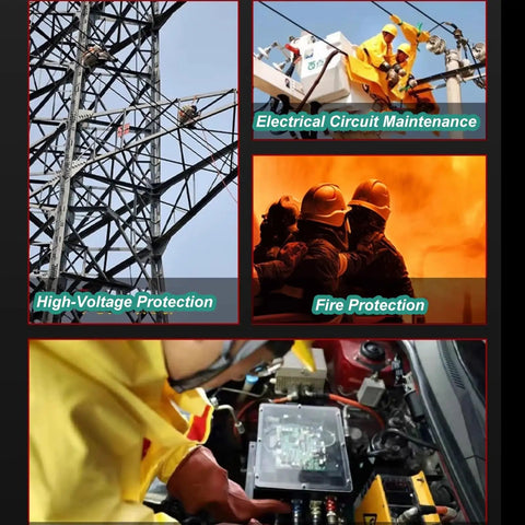 High Voltage Insulation Suit 1kV To 35kV, 2 Pack Electrical Insulation Clothing Set, Insulating Workwear For Electricians, Head To Head electric workers in yellow PPE during circuit maintenance and high-voltage protection