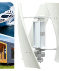 Plug-and-Play Vertical Axis Wind Turbine 100W With Permanent Magnet Generator And Intelligent Controller, Low Noise Helical Windmill