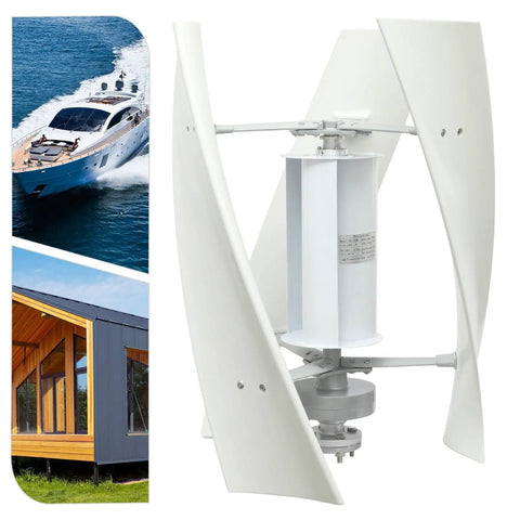 Plug-and-Play Vertical Axis Wind Turbine 100W With Permanent Magnet Generator And Intelligent Controller, Low Noise Helical Windmill