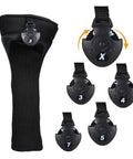 Durable Dope Neoprene Golf Club Head Covers Set For Driver And Fairway Woods With Long Neck Mesh Outer Layer And Cushion Sponge