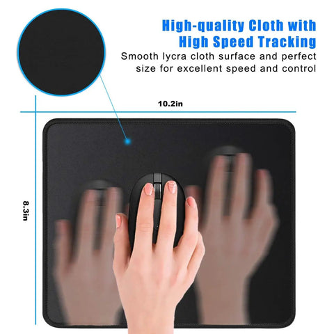Non Slip Rubber Base Mouse Pad With Premium Texture And Stitched Edges Washable Computer Laptop Gaming Office And Home Use 10.2 By 8.3 Inches Black Gamer Ready For Gaming And Everyday Productivity At Home Or Office