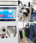 Automatic Round Bottle Labeling Machine Smooth Operator Belt Conveyor showing control panel and labeling mechanism.
