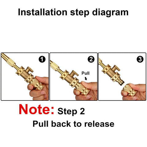 Five Set Garden Hose Quick Connect Fittings Brass Quick Connectors Three Quarter Inch GHT Includes Extra Rubber Washers Male And Female