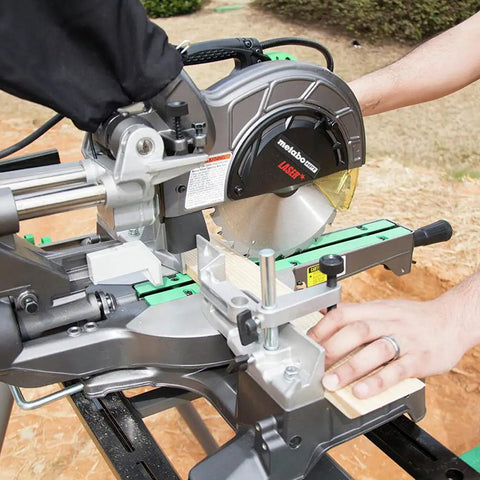 Pro Grade Miter Saw With Eight And A Half Inch Blade And Linear Ball Bearing Slide System For Ultra Smooth Accurate Cuts