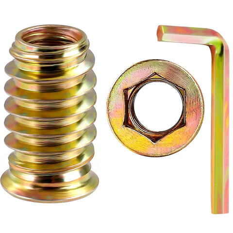 40 Pack 1 Quarter Inch 20 Threaded Inserts For Wood With Hex Drive Screw In Nutserts Furniture Connectors