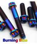 Dial In Your Ride With Premium Grade 5 Titanium Torx Flange Screws M8 X 50mm Purple Anodized Finish. Pack Of 4 colorful screws.