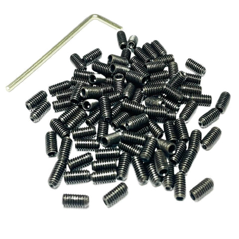 100 Pcs M4 X 8mm Stainless Steel Hex Socket Set Screws Grub Screws With Beefy Allen Head Built To Last, 304 Stainless, Includes M2 Allen Wrench